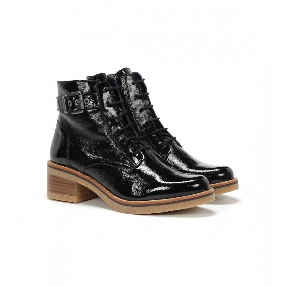 NEW FLUCHOS women's lucero ankle boot in black patent